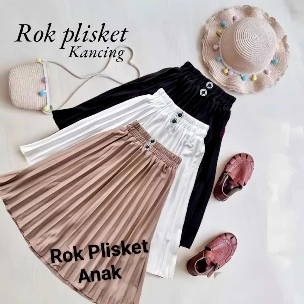 4-12 TH ROK PLISKET KANCING KIDS NAMIRA SKIRT / ROK PLISKET ANAK PEREMPUAN/ROK ANAK PLISKET PREMIUM