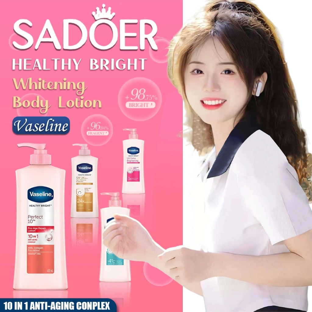 Vaseline Healthy Even Tone with Vitamin B3 and SPF 10 Nicotinamide Permanent Whitening Body Lotion 400ml Skincare Healthy White Body Lotion Lightening Hydrating Anti Aging Moisturizing Smoothing Skin Care