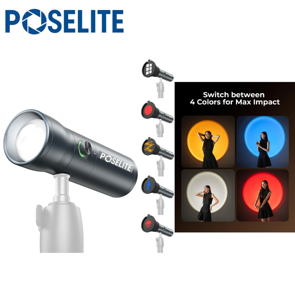 POSELITE LED FLASHLIGHT WARNA RGB LAMPU SOROT MODELING PHOTOGRAPHY BACKGROUND PROJECTION STUDIO