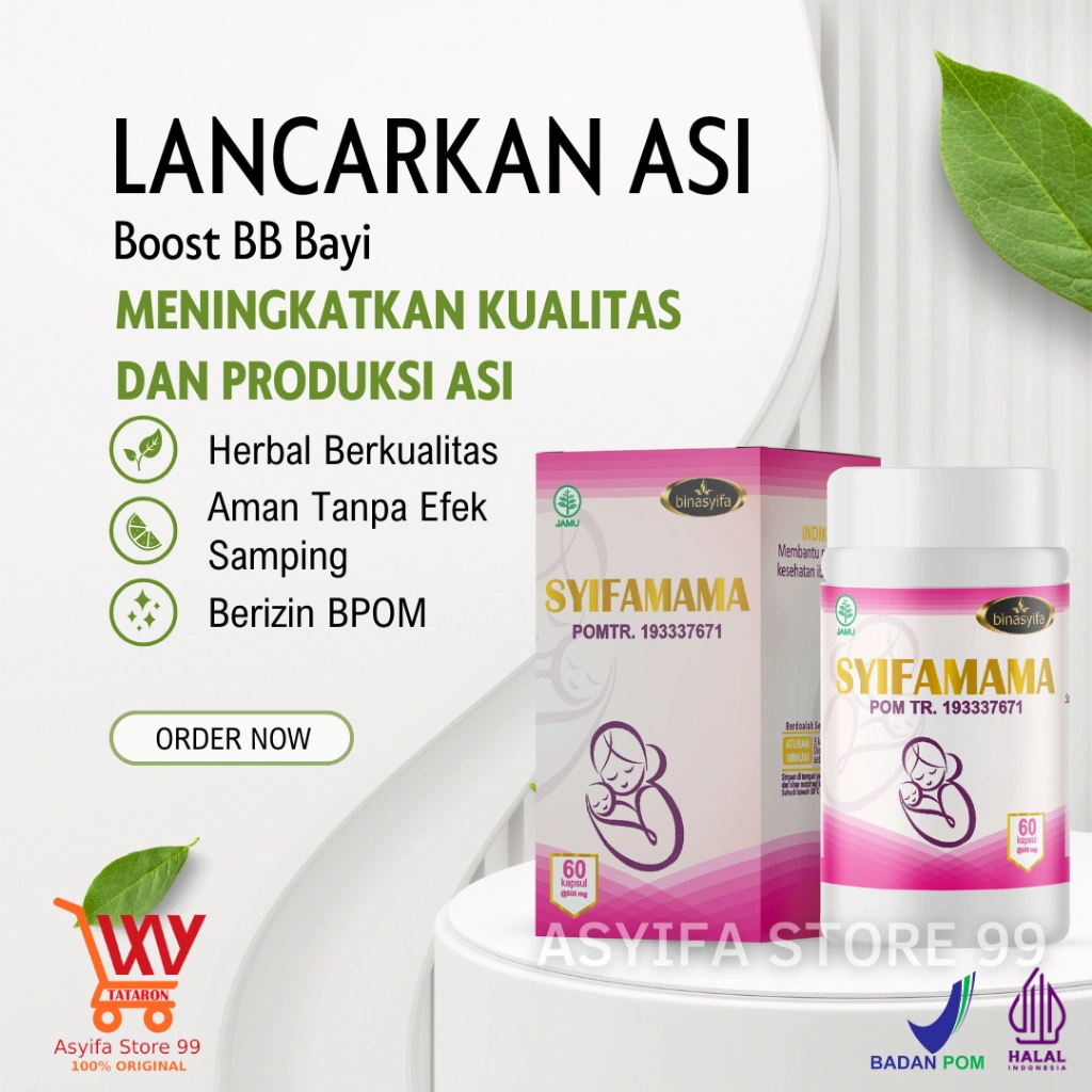 Suplemen Pelancar Asi Booster BPOM Resmi Herbal Aman Alami Penambah Asi dan Vitamin Ibu Menyusui