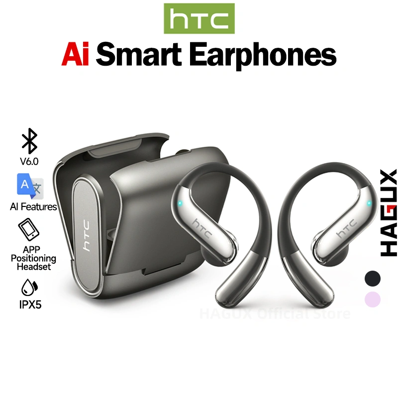HTC NE23 AI Translator Earphones 134 Languages ​​Real-time Translation Bluetooth 6.0 Earphones Wireless Audio Earphones for Music and Phone Calls IPX5 Waterproof Sports Electronic Earbuds