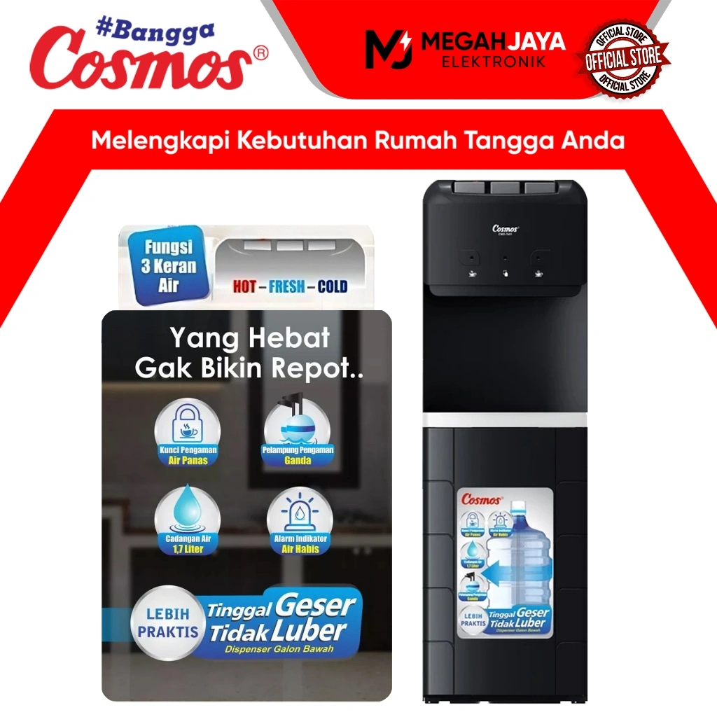 [COD READY] COSMOS DISPENSER GALON BAWAH CWD 7601 / CWD7601 / CWD-7601 (COLD, NORMAL AND HOT) GARANSI RESMI