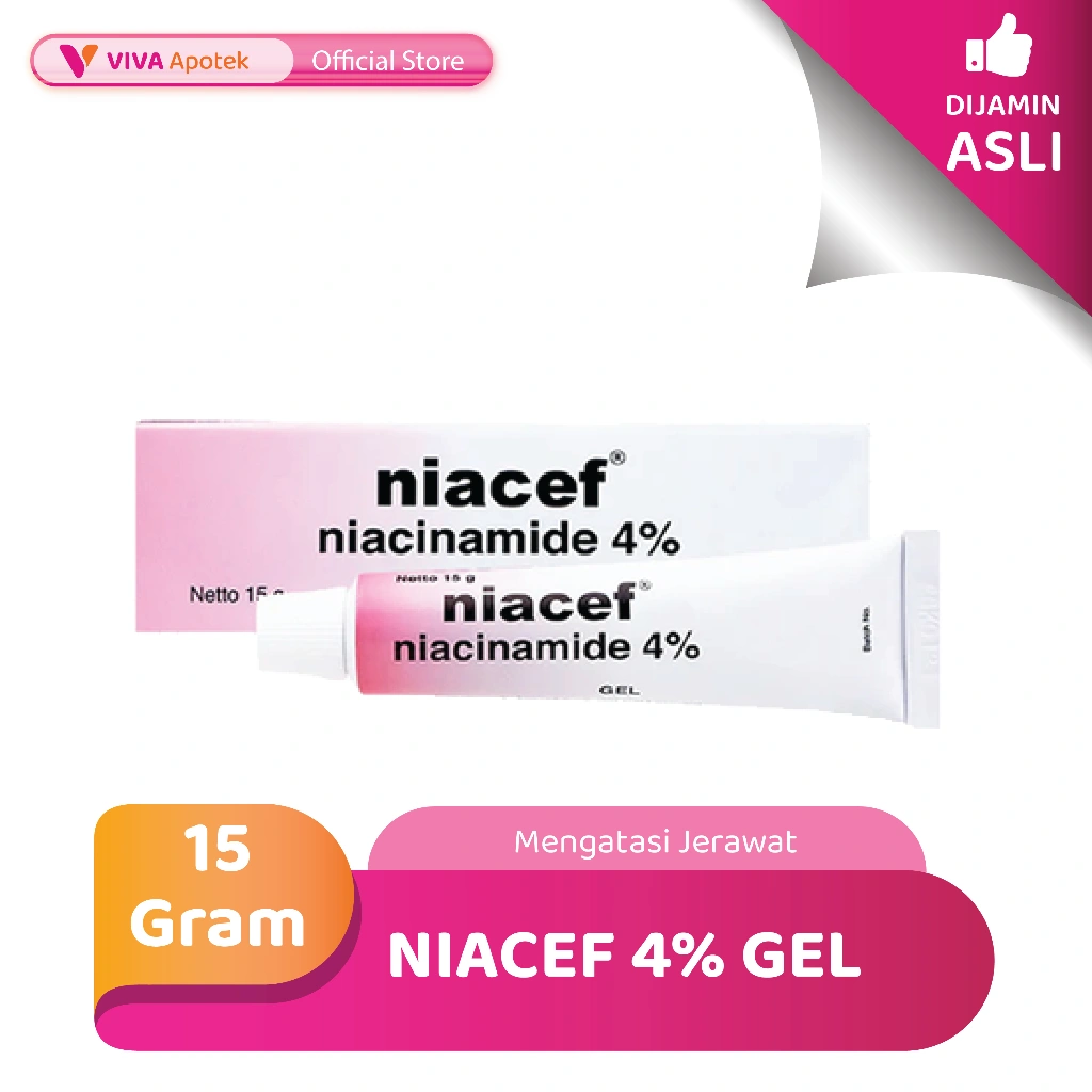 Niacef 4 % Gel untuk Mengatasi Jerawat (15 Gram)