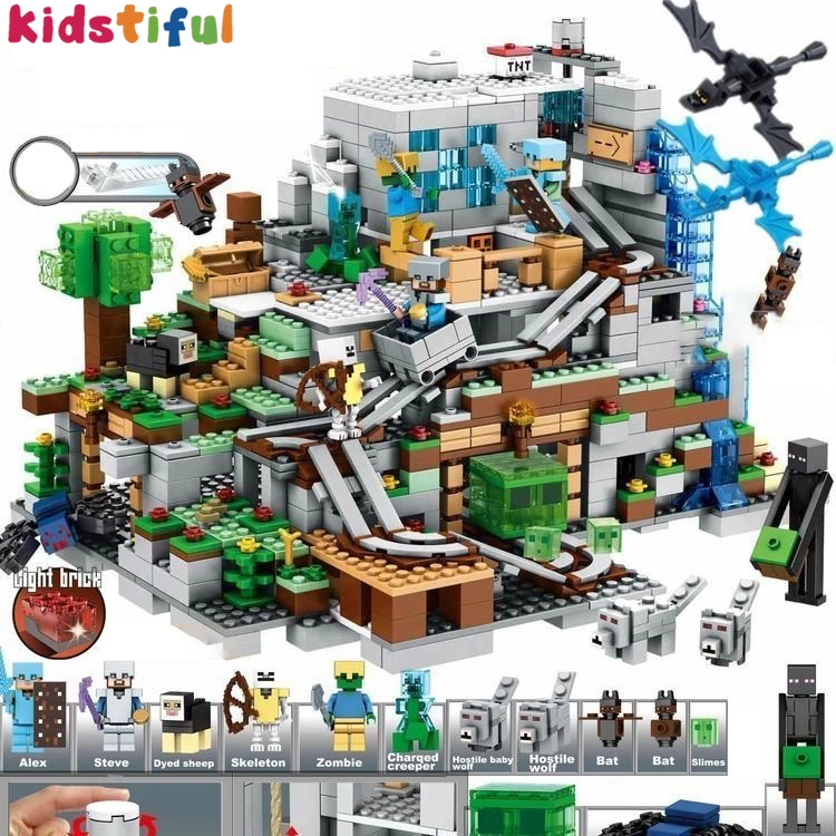 1000Pcs My World Mechanism Cave Mainan Block Edukasi Mainan Anak Bricks Minecraft Tree House Minecraft Mainan Anak laki laki