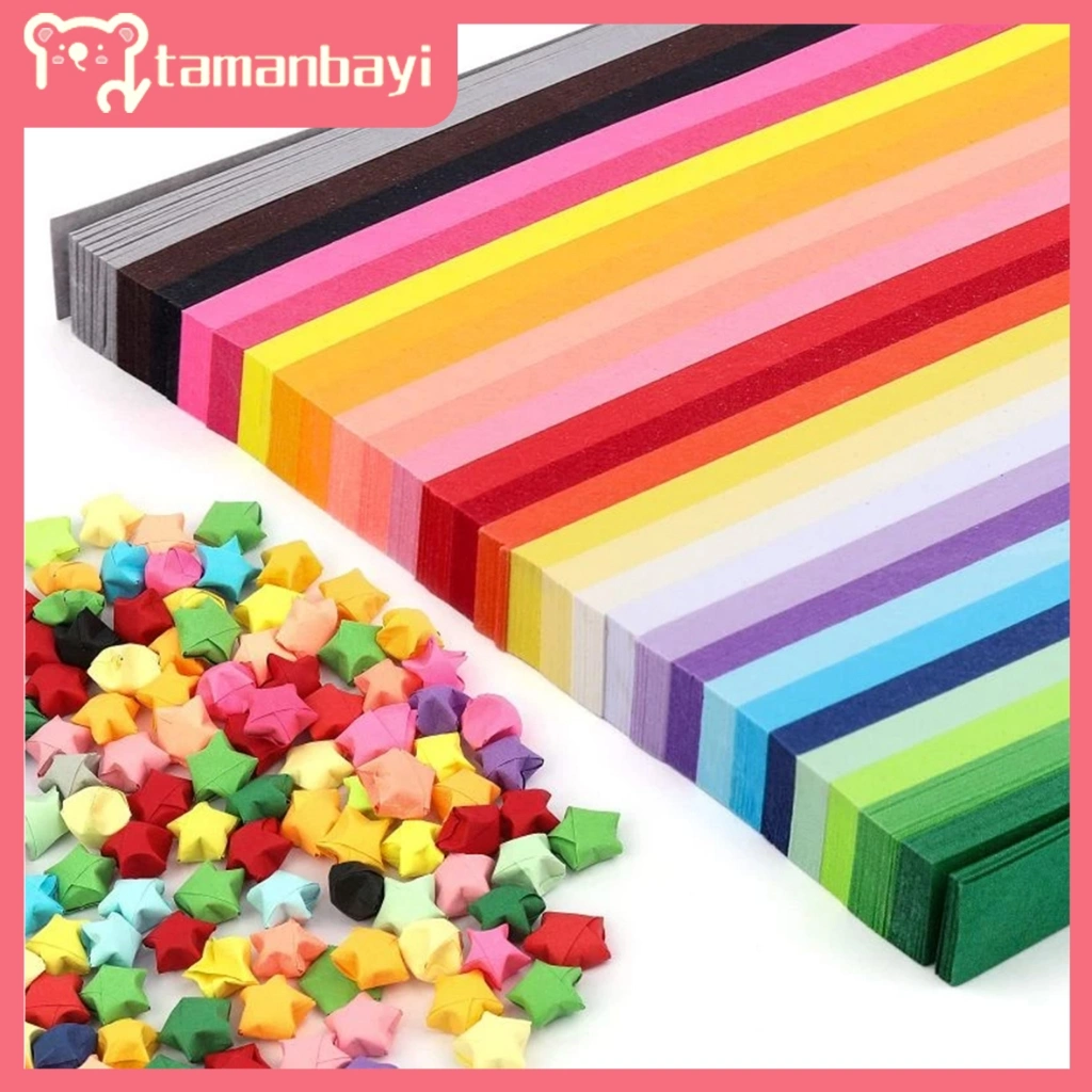 540pcs Kertas Origami Bintang Diy Berwarna Lembar Kertas Origami Strip Quilling Paper Gradient Color Kertas Berwarna Warna Origami Star Paper Motif Bintang