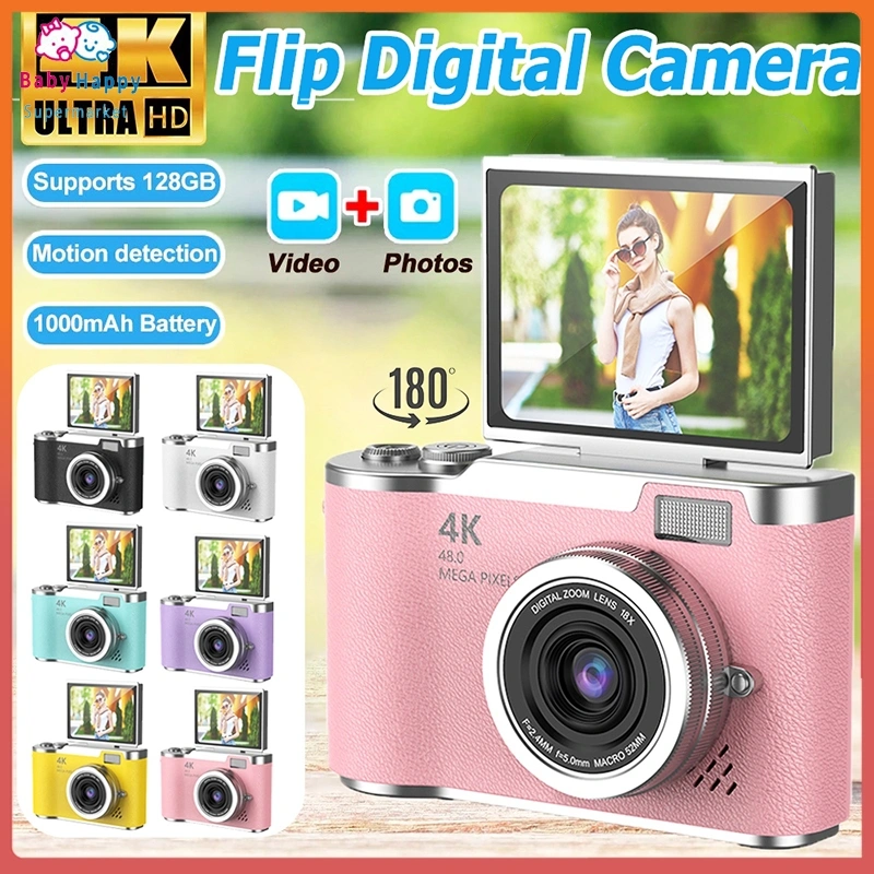 TEEKA LK0007 64GB 8X 64MP Kamera Digital 4K Vlogging Dengan Dukungan Selfie Dengan permainan puzzle untuk Hadiah Pemula Kamera digital pelajar