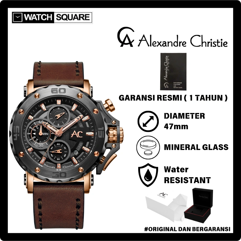 Jam tangan pria Alexandre Christie AC-9205 Leather