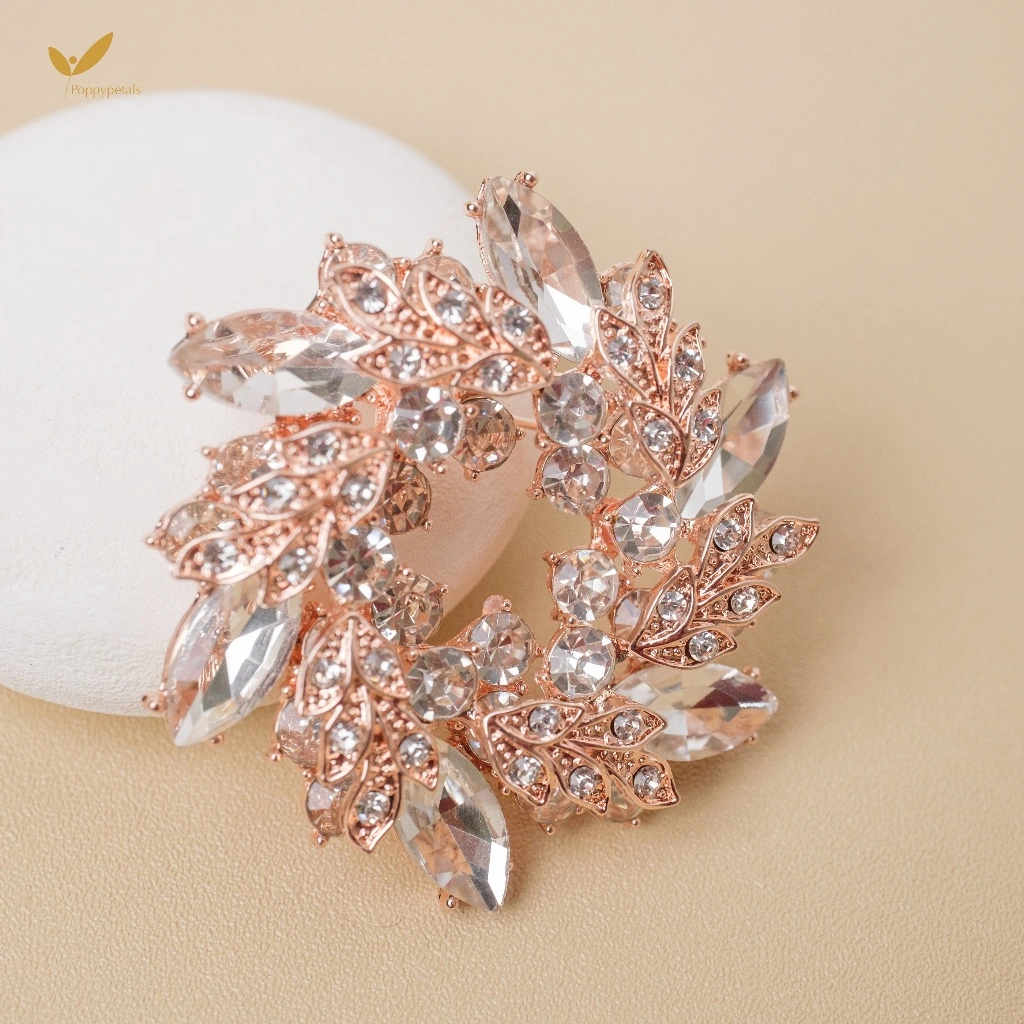 Poppypetals Vida Crystal Brooch - Bros Pin Kristal Bunga Premium Brooch
