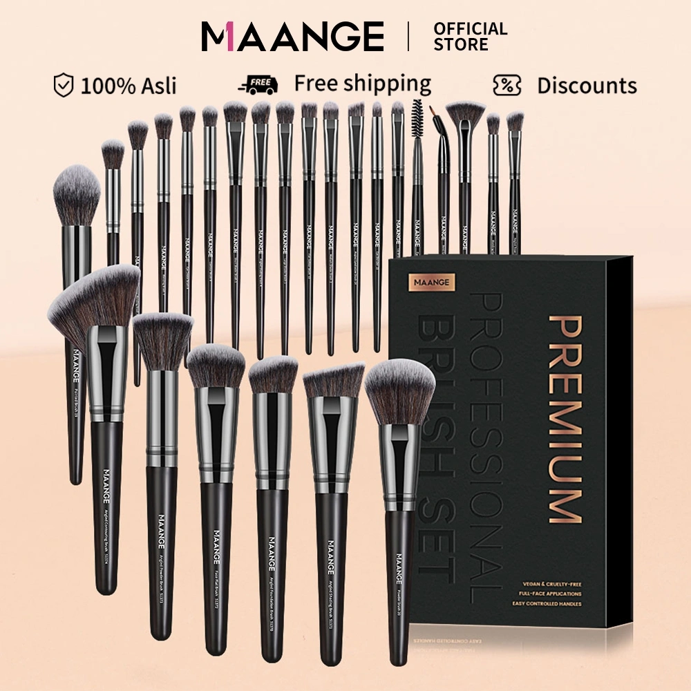 MAANGE 25pcs Premium Kuas Make Up Brush Foundation Makeup For Kuas Makeup Dengan Kit Alat Kecantikan Kotak 51407