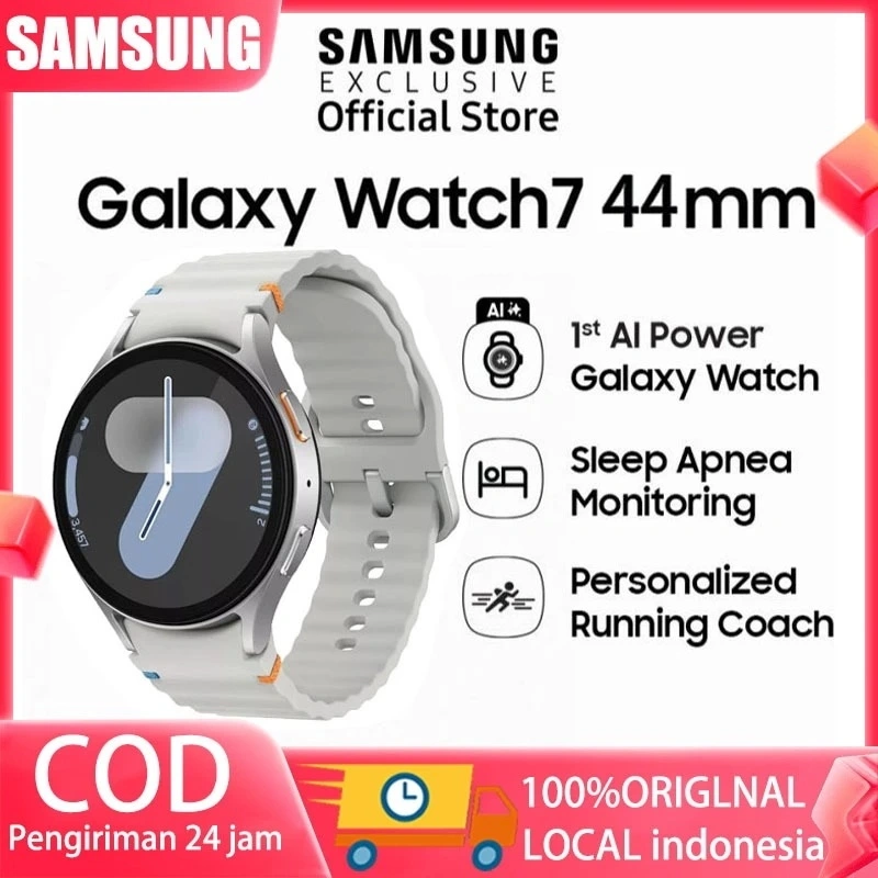 [COD Asli 100%]SAMSUNG Galaxy Watch 7 Smartwatch Jam Tangan Pintar Anti Gores Air Debu 44mm Kesehatan Pria/Wanita Anak Perempuan/Laki Lcd Bluetooth GPS NFC Detak Jantung Tekanan Darah Dan Ganti Wallpapper Android IOS Rekomendasi Murah Pelacakan olahraga