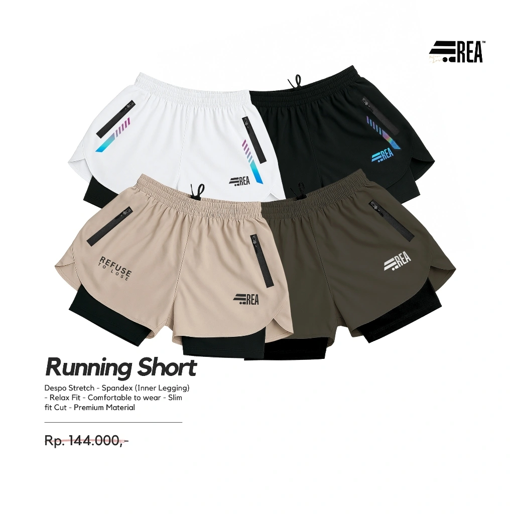 REA ACTIVEWEAR - Celana Olahraga Pendek 2in1 Legging