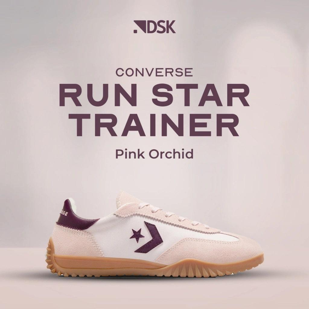 Converse Run Star Trainer Pink Orchid 100% Original Sneakers Casual Wanita Sepatu Original Sepatu Converse WAnita Sepatu Original