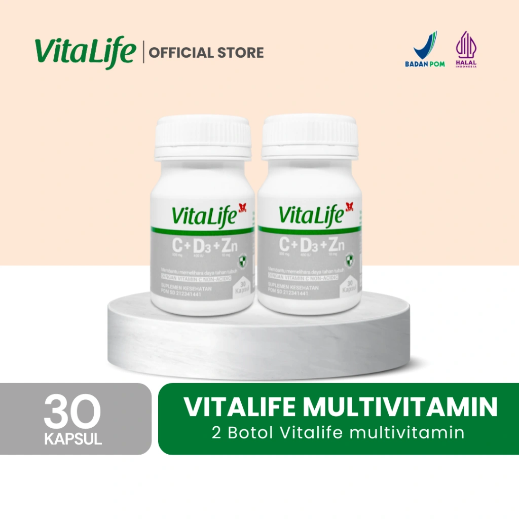 [BUNDLE] Vitalife Multivitamin C D3 Zinc @30 Kapsul - 2 Botol