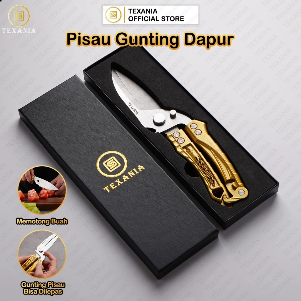ModernCook x TEXANIA Gunting Dapur Serbaguna Alat Potong Ayam Daging Tulang Ikan Sayur Kualitas Bagus Gunting Potong Daging Anti Karat Bisa Di Pisah