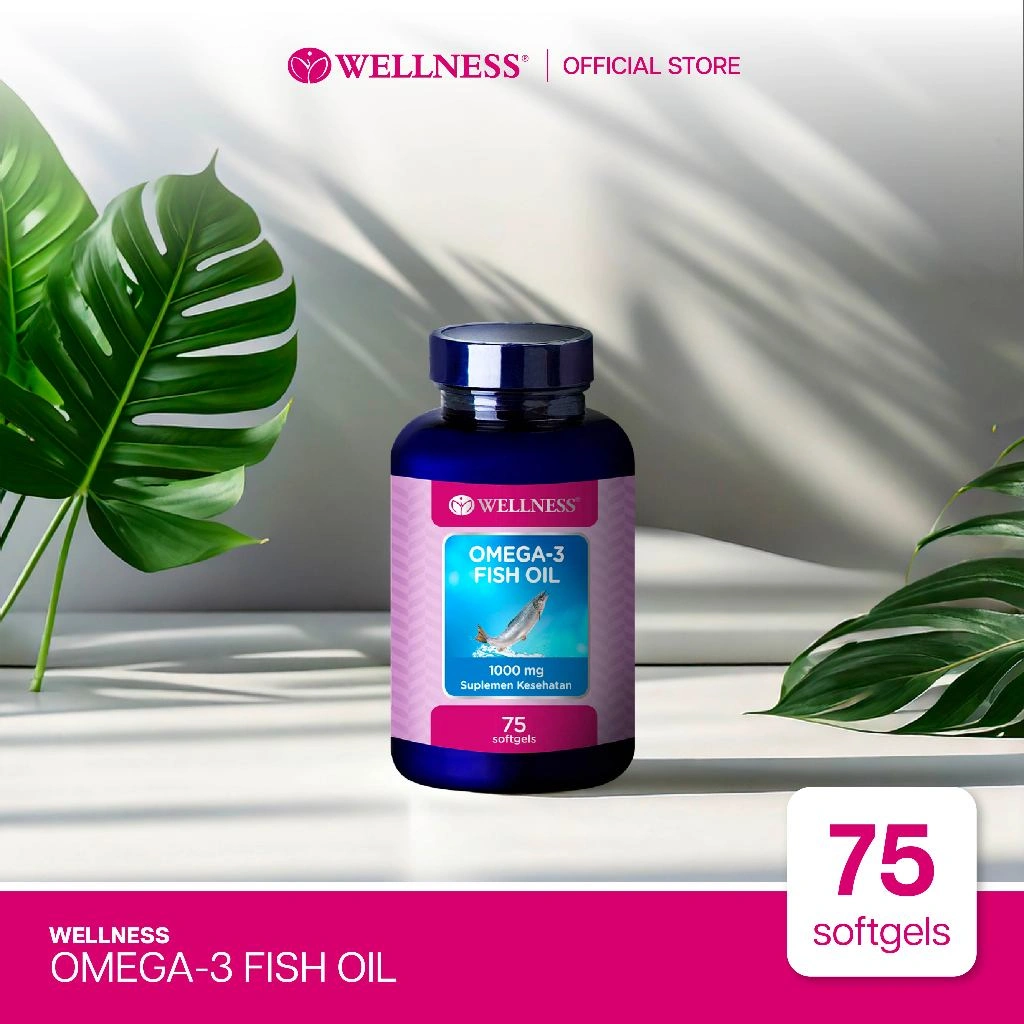 Wellness Omega 3 Fish Oil 1000mg - 75 Softgels