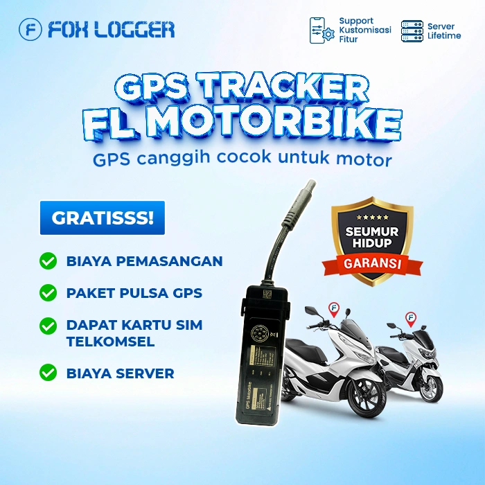 Fox Logger GPS Tracker Tipe FL Motorbike Pelacak Anti Maling