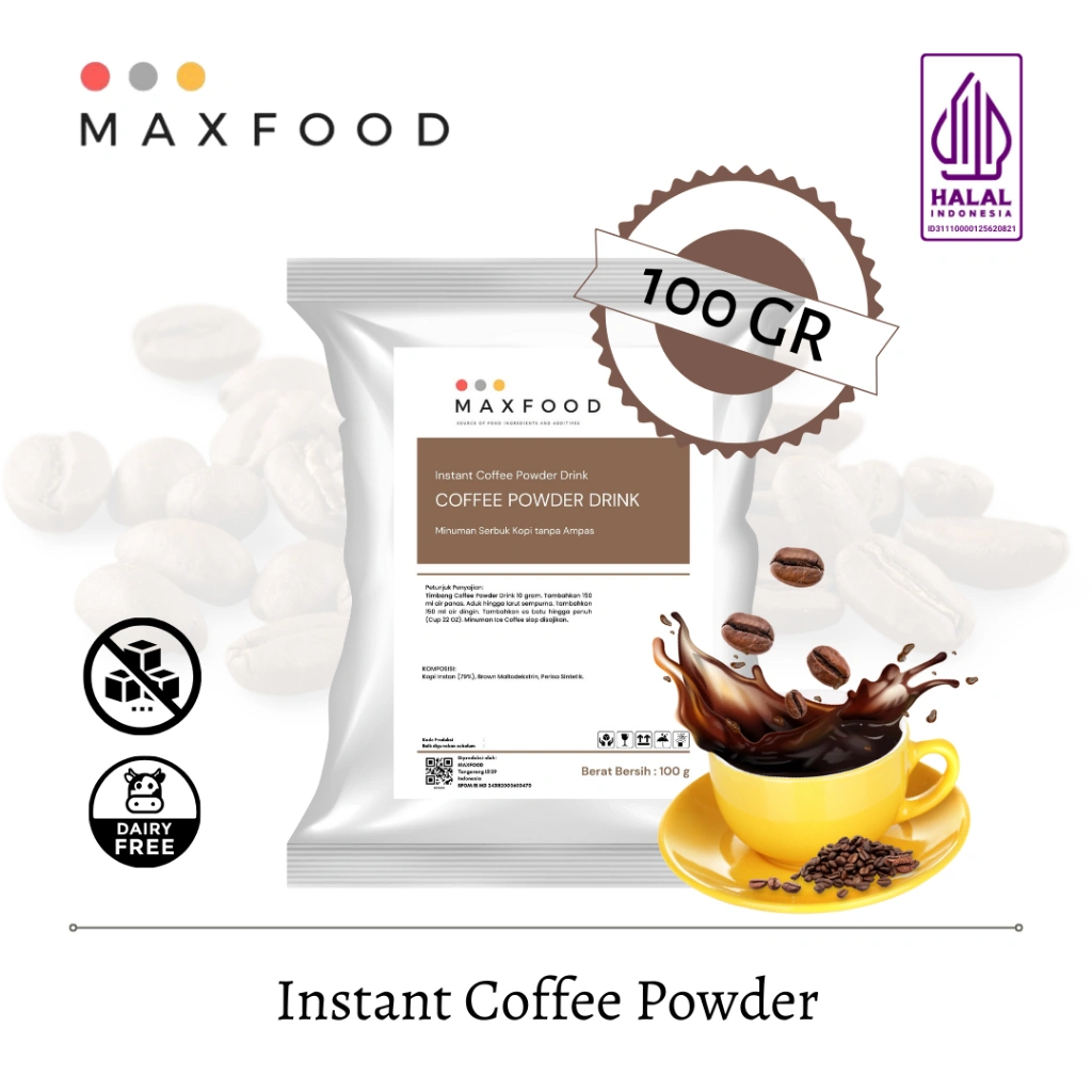 MAXFOOD - Instant Coffee Powder Drink / Minuman Serbuk Kopi Tanpa Ampas