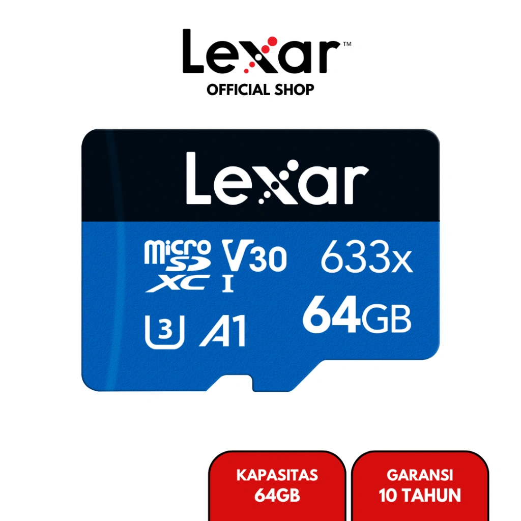 Lexar Microsd High Performance 633x Up to 100Mb/s Original - 64GB No Adapter