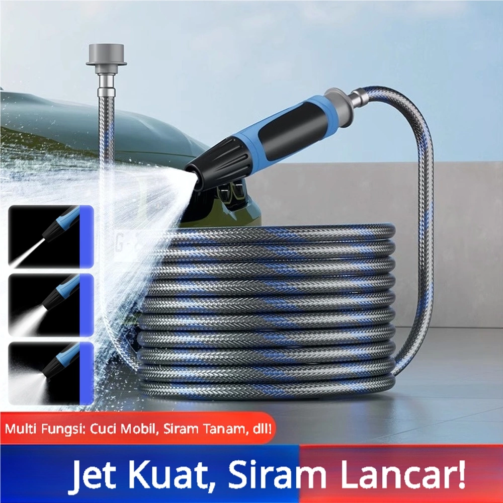 Selang Air Tahan Ledak Anti Kusut, Jet Kuat! Multi Fungsi Cuci Mobil Siram Tanaman + Quick Connector