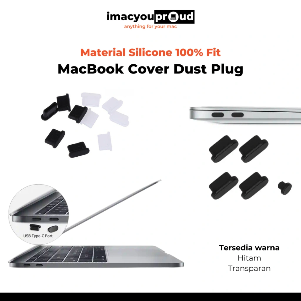Dust Plug / Penutup Lubang Port Anti Debu MacBook Air Pro Retina 11 12 13 14 15 16 M1 M2 M3 M4 2023 2024 2025