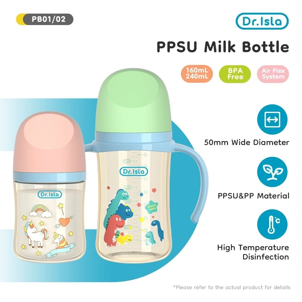 Dr.isla  Dot Bayi Botol Susu PPSU 160Ml 240Ml Anti Tumpah Botol Susu BayiNewborn BPA Free  Botol Minum Bayi Botol Minum Anak PP01