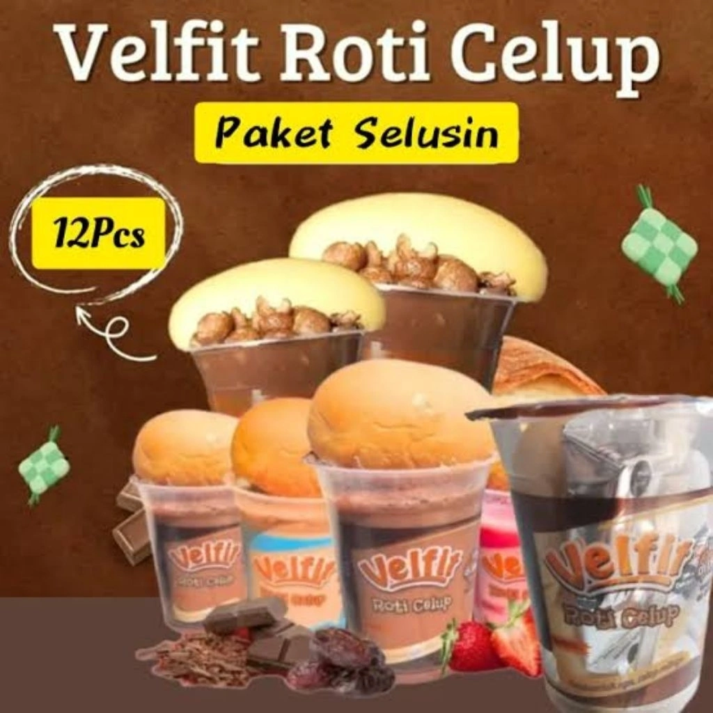 Grosir 12 pcs Roti celup velfit mix 7 rasa lengkap dengan sereal