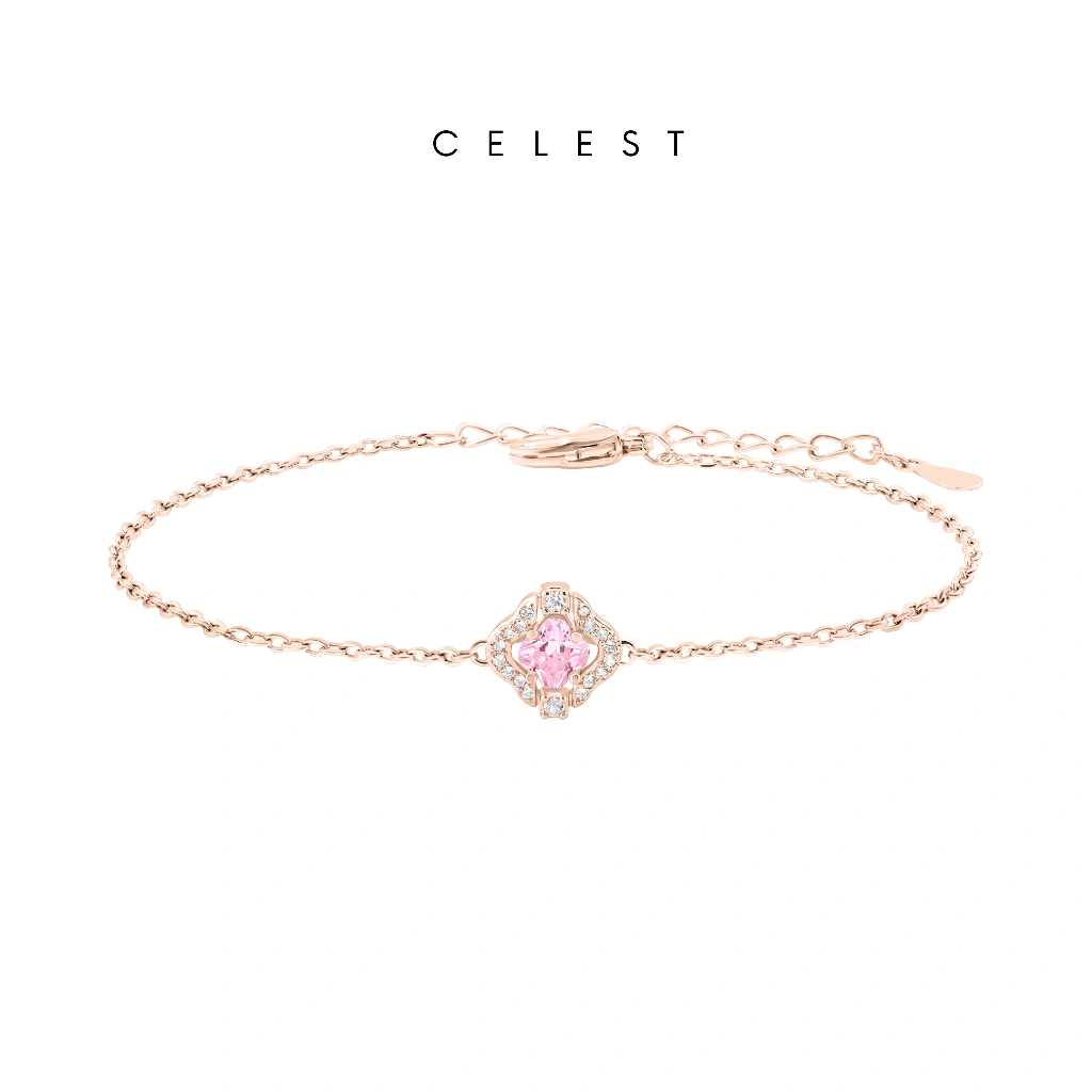 Celest - Lyellá Rose Gold Bracelet Jewelry (Adjustable) | Gelang Emas Asli 18K Bersertifikat | Perhiasan Lapis Emas 18 Karat Gold Plated | Kado Aksesoris Pernikahan Anniversary Ulang Tahun | Gift Box Mewah