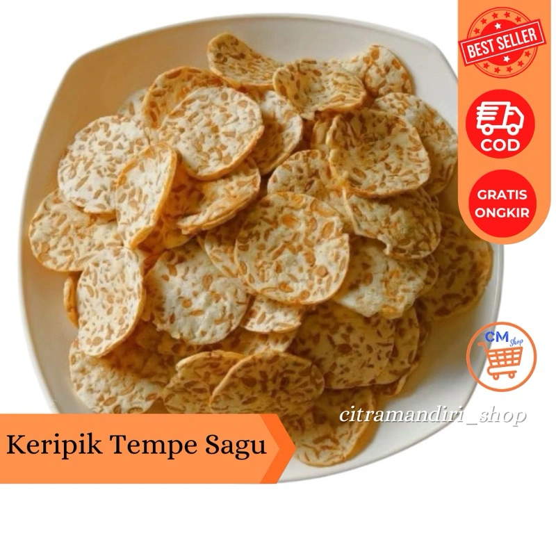 KERIPIK TEMPE SAGU ASIN GURIH RENYAH GARING 1 KG