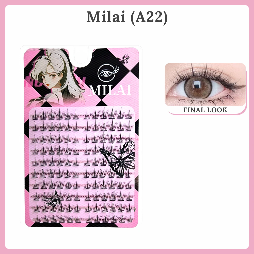 MILAI Bulu Mata A22 Natural Look Bulu Mata Palsu - Eyelash Extension - Bulumata Palsu Berkualitas Tinggi
