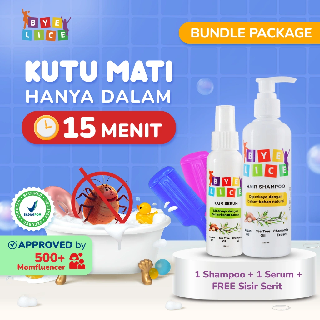 Obat Pembasmi Kutu Rambut | Paket Byelice Serum & Shampo Kutu Rambut | Penghilang Kutu Anak & Dewasa