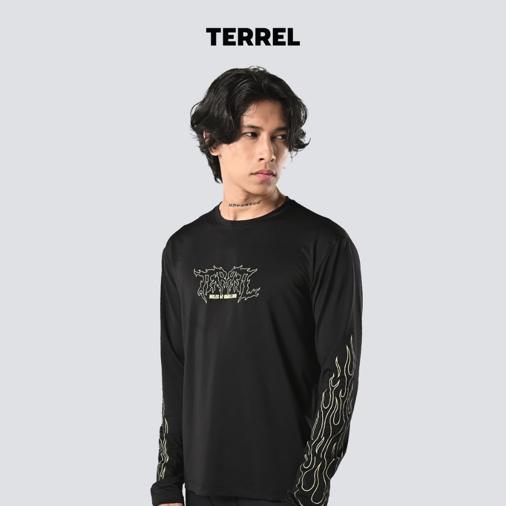 Terrel sportswear Long Sleeve Terrel Fire Logo MoR Black
