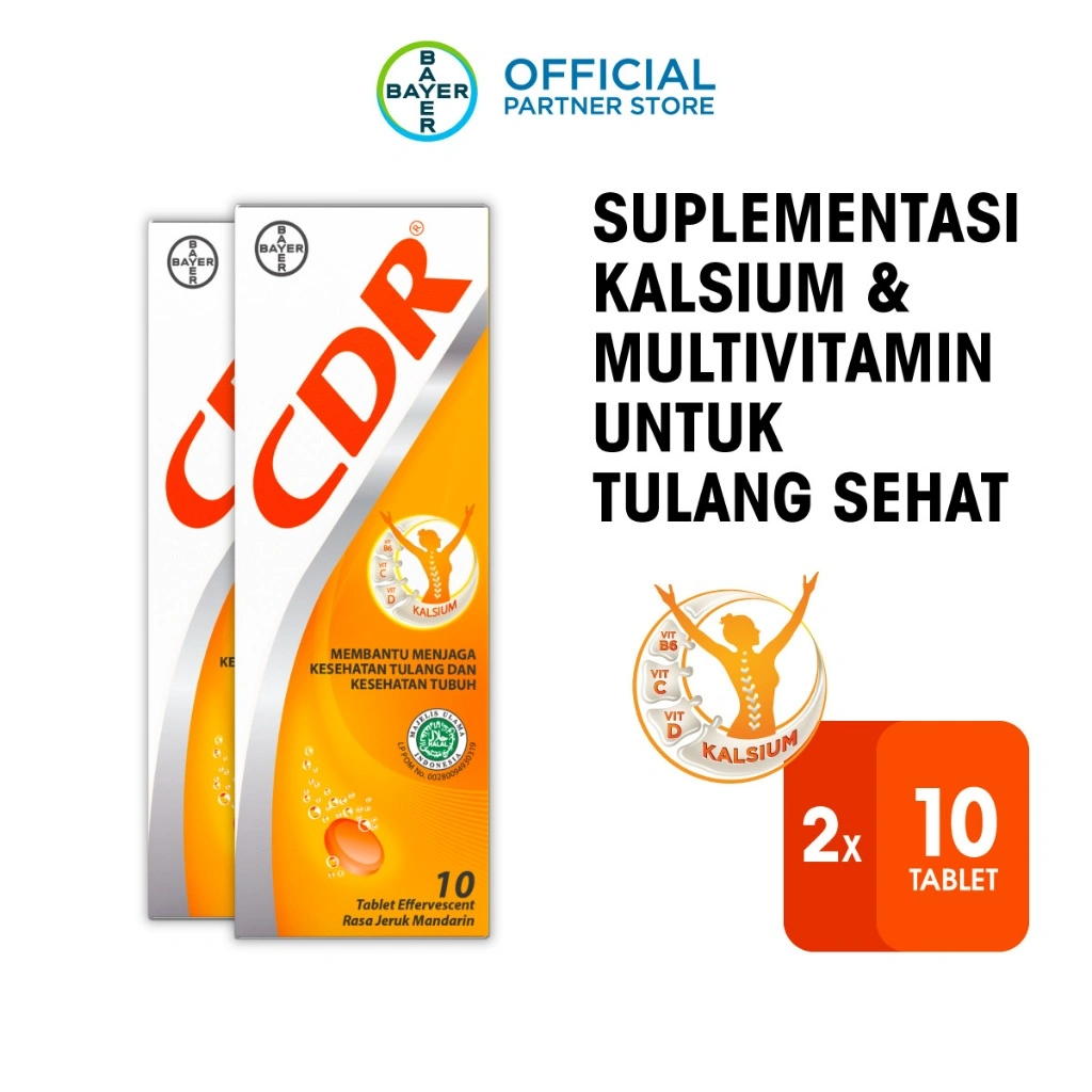[CDR Productivity] CDR 20 Tablet | Vitamin C, D3, B6 & Kalsium | Suplemen Energi dan Kesehatan Tulang Harian