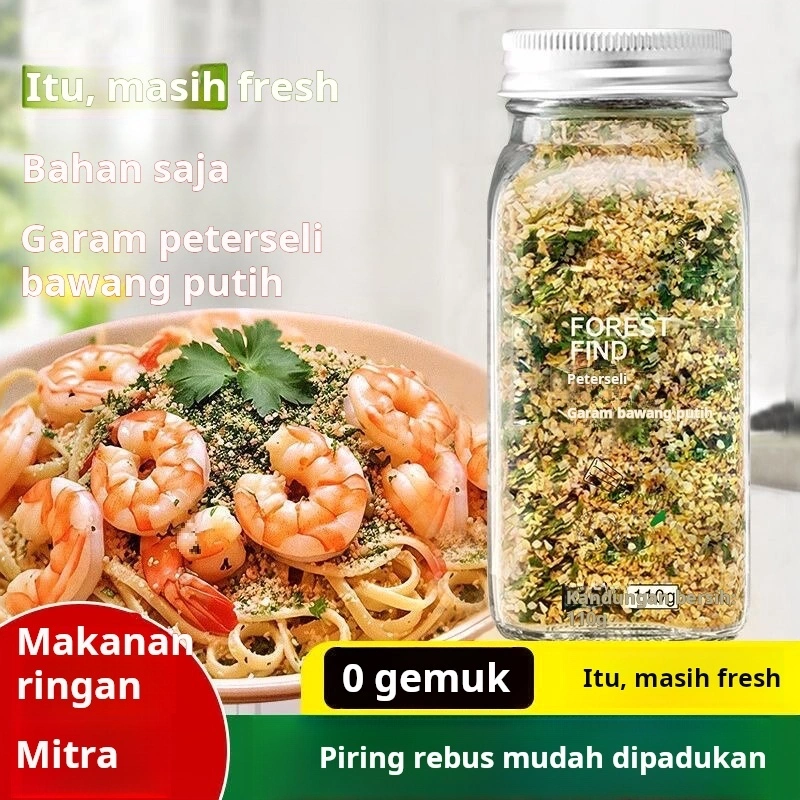 Nusamunch Parsley Garlic Salt 110g - Bumbu Masak Premium Tanpa Pengawet, Cocok untuk BBQ/Ayam Goreng/Roti
