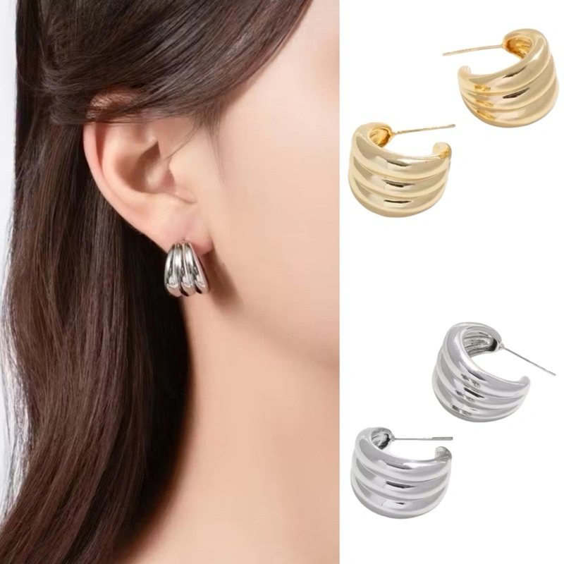 Maddox Stud Huggie Earrings Anting Tusuk Hijab Friendly Daun Telinga Edgy Retro Style