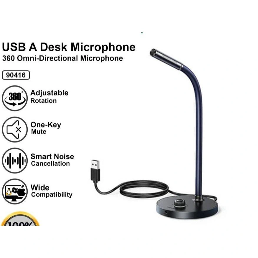 UGREEN Microphone Desktop USB Mic For Zoom Streaming Gaming Condenser - 90416 Garansi Resmi