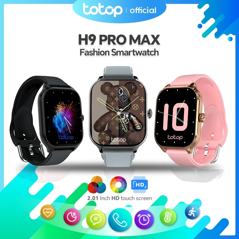 Totop SmartWatch H9 Pro MAX Fashion Bluetooth Smartband 2.01 inch HD Screen Full Touch NFC Bluetooth Call Jam Cerdas Pelacakan Data Olahraga Jam Tangan Pintar Olahraga Game Tangan Calculator Custom Wallpaper Wanita Pria