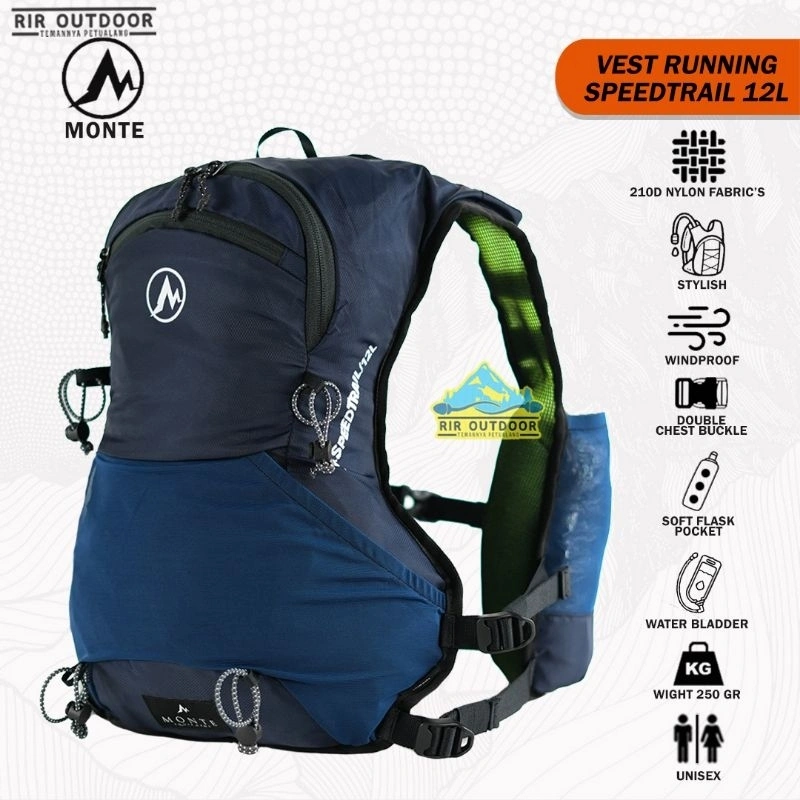 TAS HYDROPACK MONTE SPEED TRAIL 12L TAS RUNNING VEST RUNNING PACK HIKING TEKTOK LARI