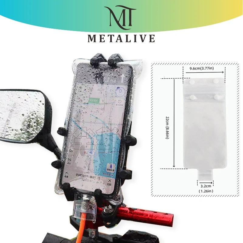 METALIVE HP Waterproof Tas Hp Motor Anti Air Phone Holder Tas Gantung Untuk Motor Ada Lubang Cas