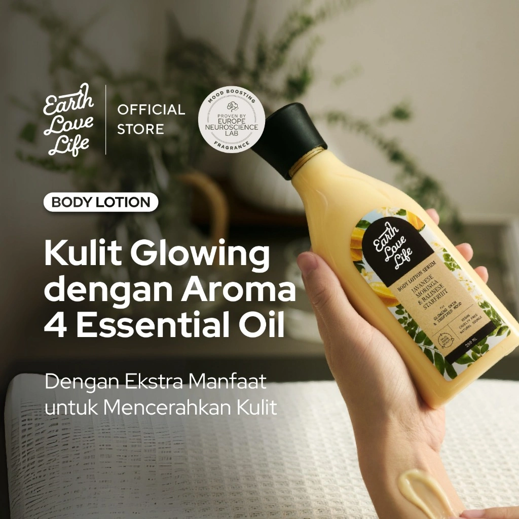 Earth Love Life Javanese Moringa & Balinese Starfruit Body Lotion 250 mL Body Serum | Lotion Wangi | Lotion Melembapkan | Lotion Kulit Sensitif | Lotion Mencerahkan | SPF | Alergi | Lotion Niacinamide | Lotion Premium
