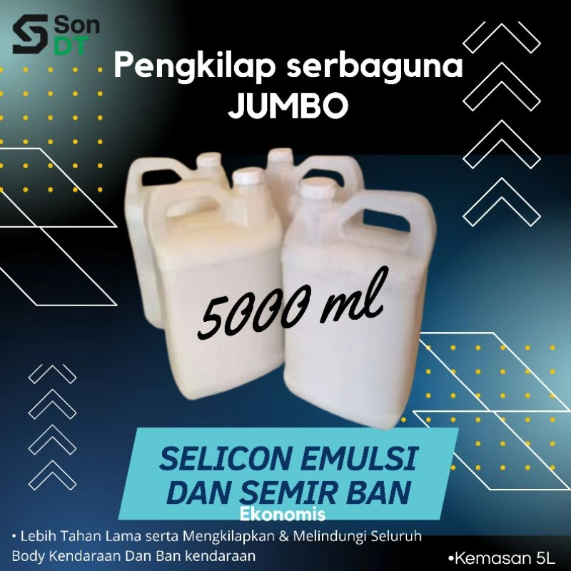 Silikon pengkilap, Semir Ban, Emulsion, tire gel, Pengkilap body,Kit, wax. JUMBO STD 5L