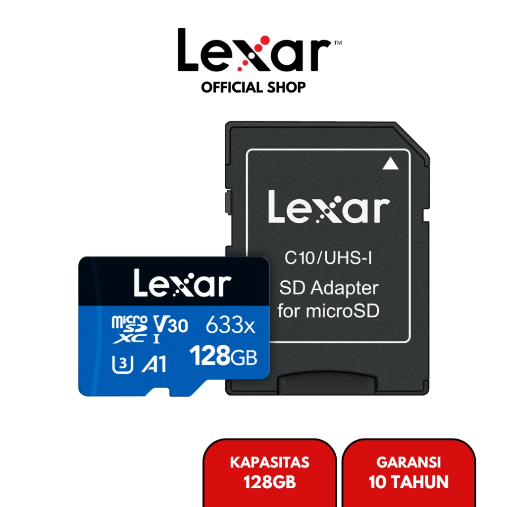 Lexar Microsd High Performance 633x Up to 100Mb/s Original - 128GB