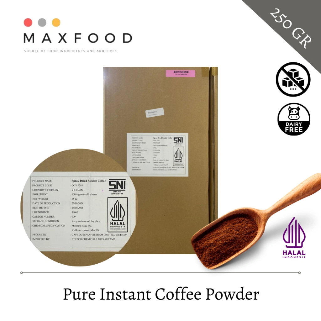 MAXFOOD - Instant Coffee Powder / Minuman Serbuk Kopi Tanpa Ampas