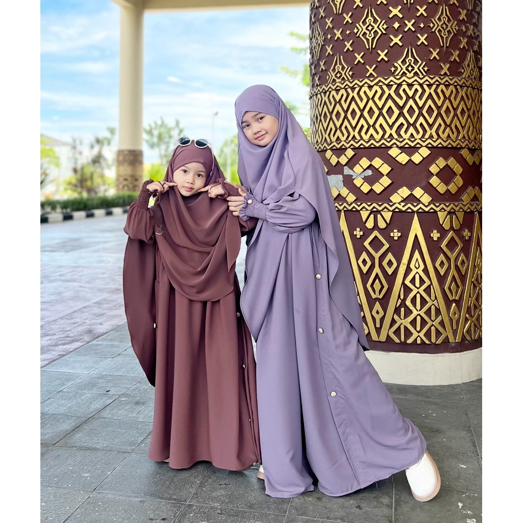 NEW SYAFA ABAYA FOR KIDS BAHAN ANTI UV set french khimar daily/umroh/haji
