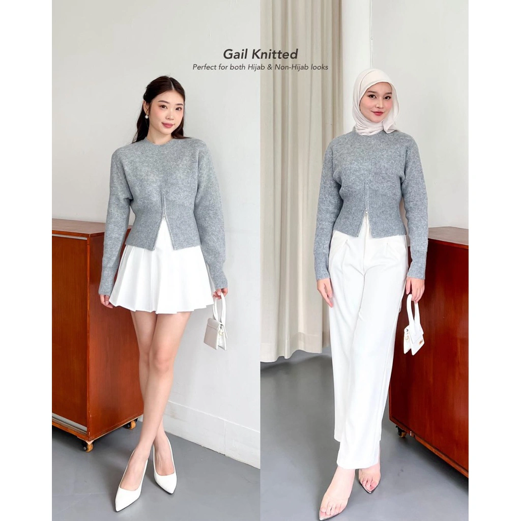[ Marveile ] Gail Knitted Sweater Top / Atasan Korean Rajut Wanita