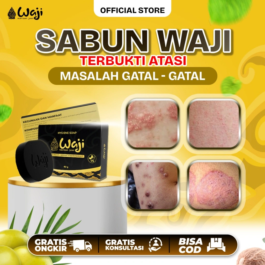 Sabun Waji - Sabun Gatal Gatal Bebaskan Bakteri Pada Tubuh Panu Kadas Kurap & Eksim Alergi Kulit