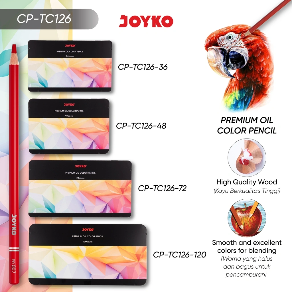 JOYKO Premium Oil Color Pencil Pensil Warna CP-TC126
