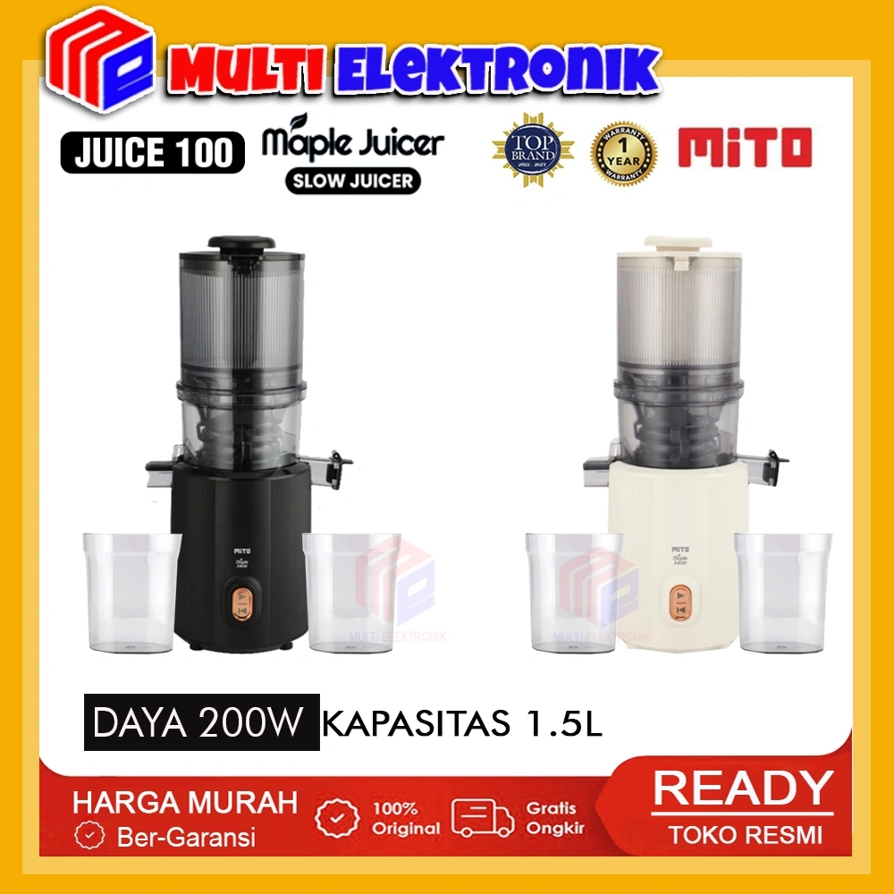 MITO Slow Juicer Maple Juice 100 - Juicer Buah & Sayur Kapasitas 1.5 Liter Original