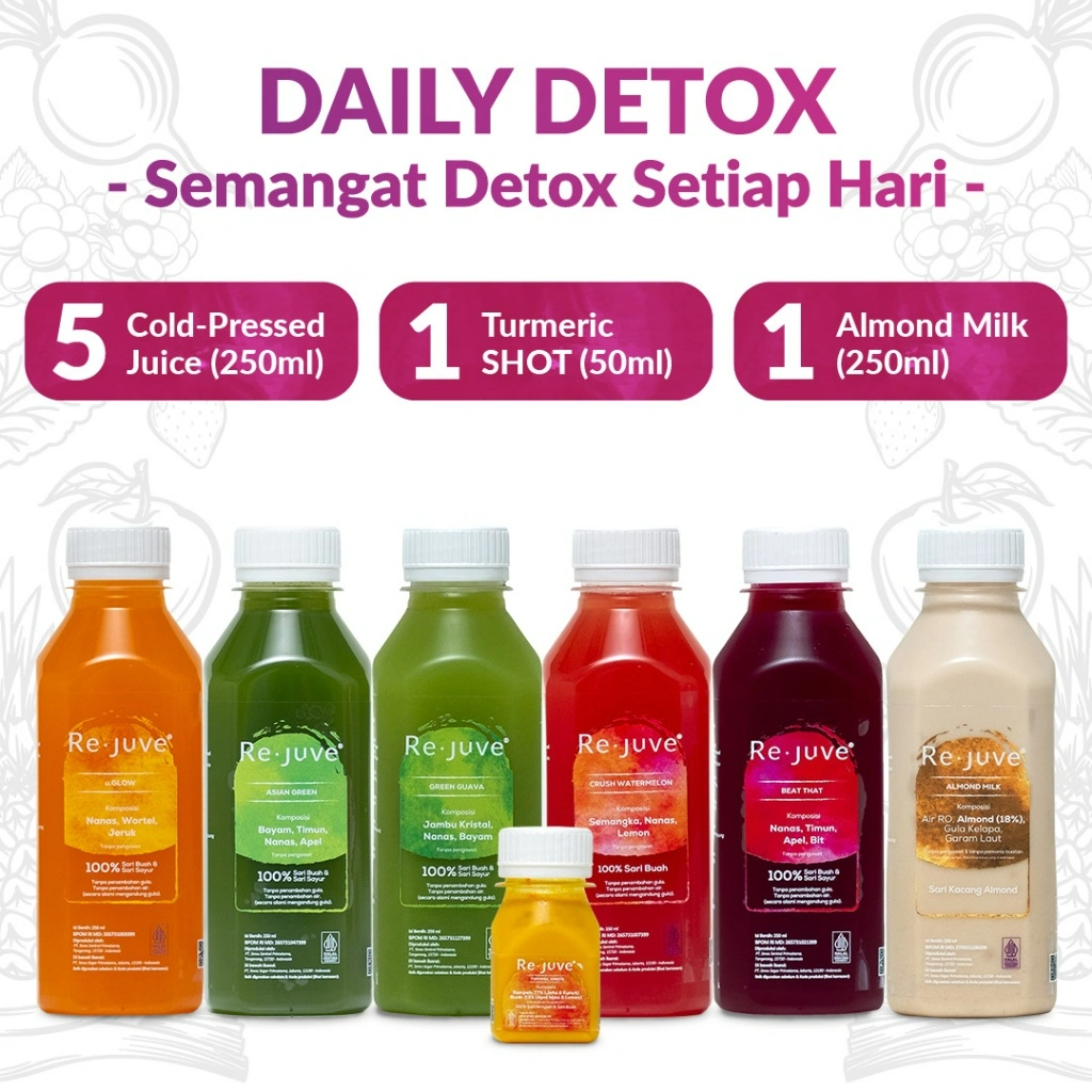Re.juve Jkt - Paket Daily Detox | Cold Pressed Juice / Jus | 100% Pure