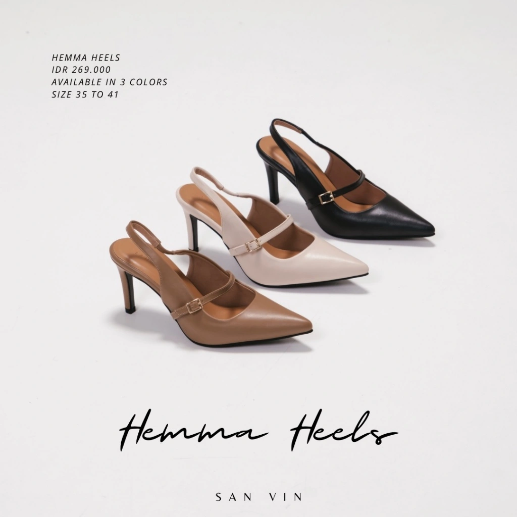 SAN VIN SHOES - HEMMA HEELS | SANDAL HIGH HEELS LANCIP HAK TINGGI 8 CM WANITA ELEGAN