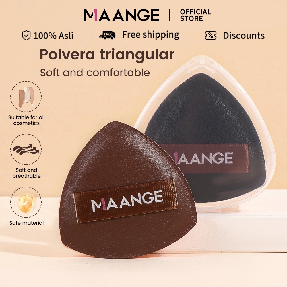 MAANGE Spons Puff Make Up Puff Bantalan Udara Yang Sangat Tebal Lembut Segitiga Puff Alas Bedak/Bedak Dengan Case 51144